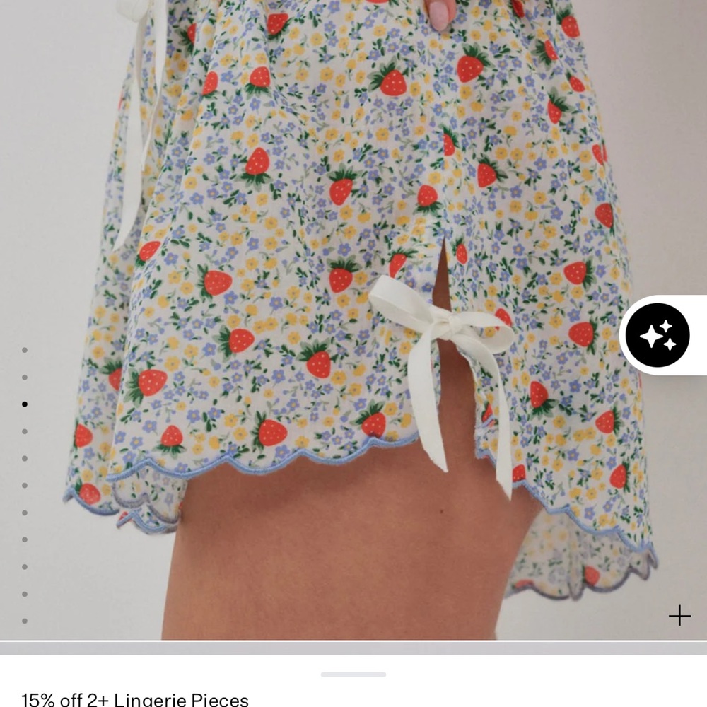 For Love And Lemons Strawberry Floral Ruffle Set - Picture 4 of 7